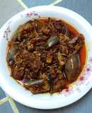 Terung sambal kering dengan ikan masin