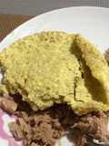 Pan tipo Waffle, de avena y huevo; en microondas