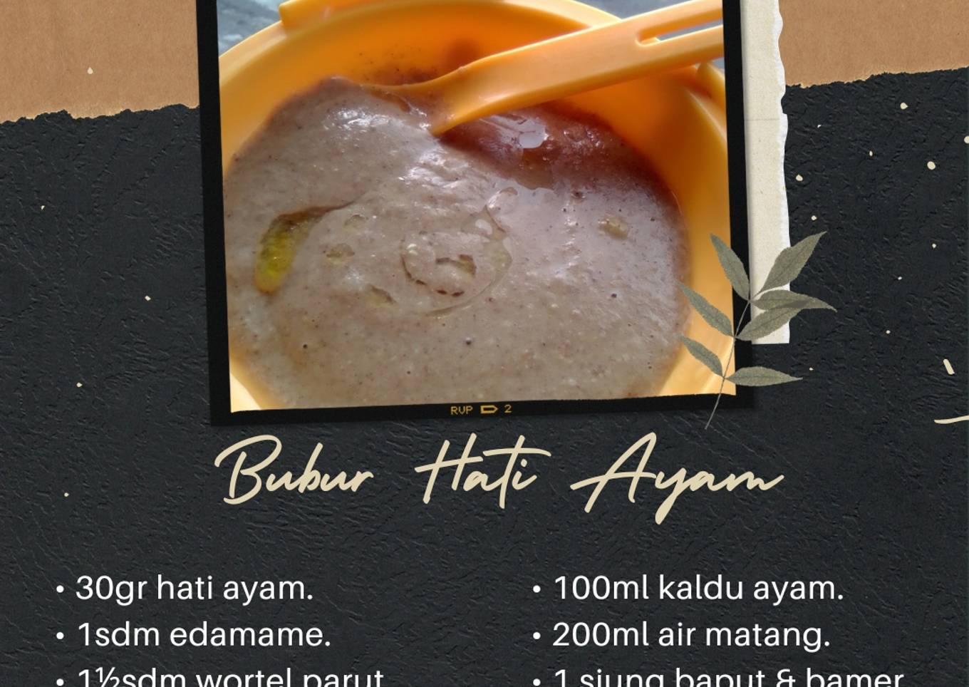 Bubur hati ayam mpasi 6 bulan