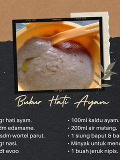 Foto resep Bubur hati ayam mpasi 6 bulan