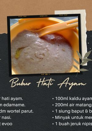 Foto resep Bubur hati ayam mpasi 6 bulan
