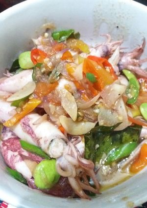 Foto resep Cumi asin tumis pete