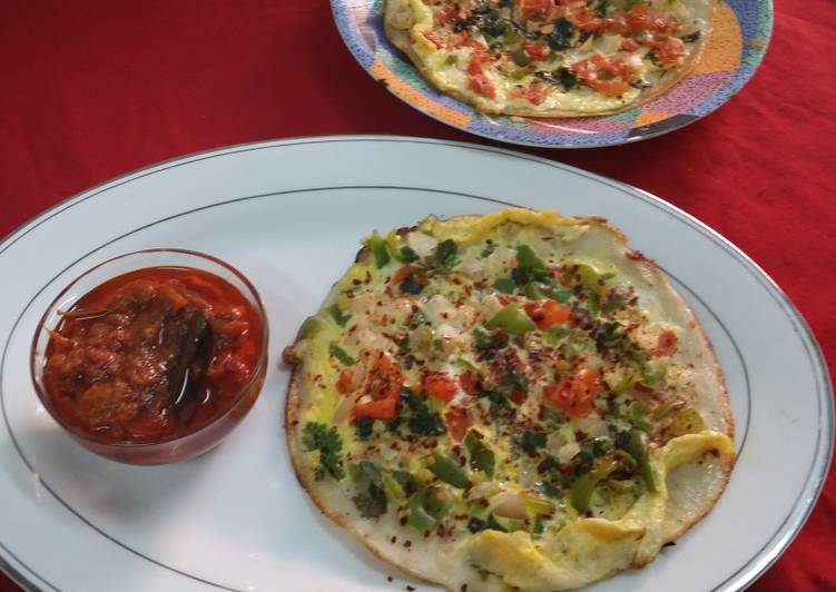 Steps to Prepare Any-night-of-the-week Eggy and Veggie Uttappam