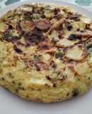 Tortilla de patatas, pimiento, cebolla y ajo
