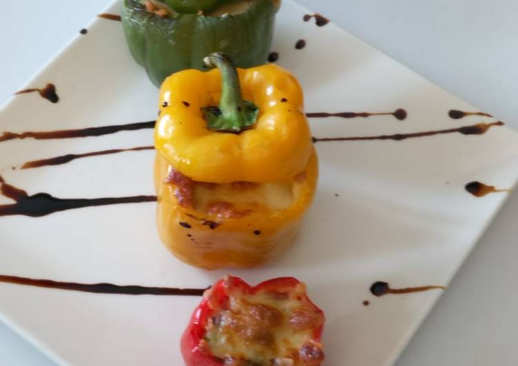 Stuffed bell peppers with leftovers