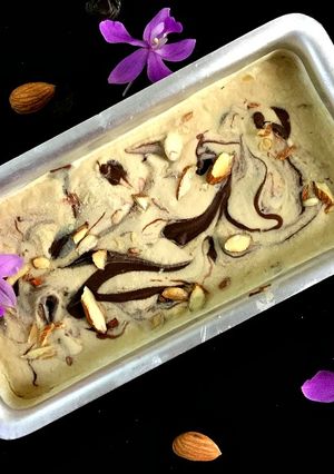 A picture of Homemade Mocha Almond Fudge Ice Cream.
