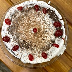 Eggless chocolate cake A picture of Eggless chocolate cake.