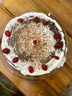 A picture of Eggless chocolate cake.