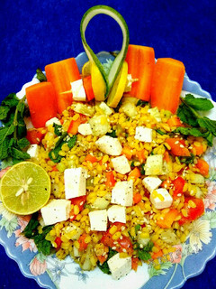 A picture of Warm lentil sesame salad.