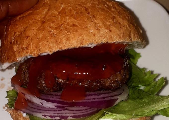 Home made beef burger