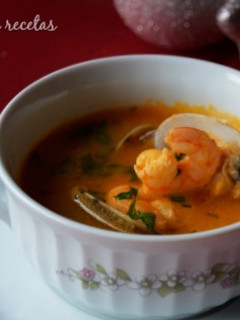 Una foto de Sopa de marisco