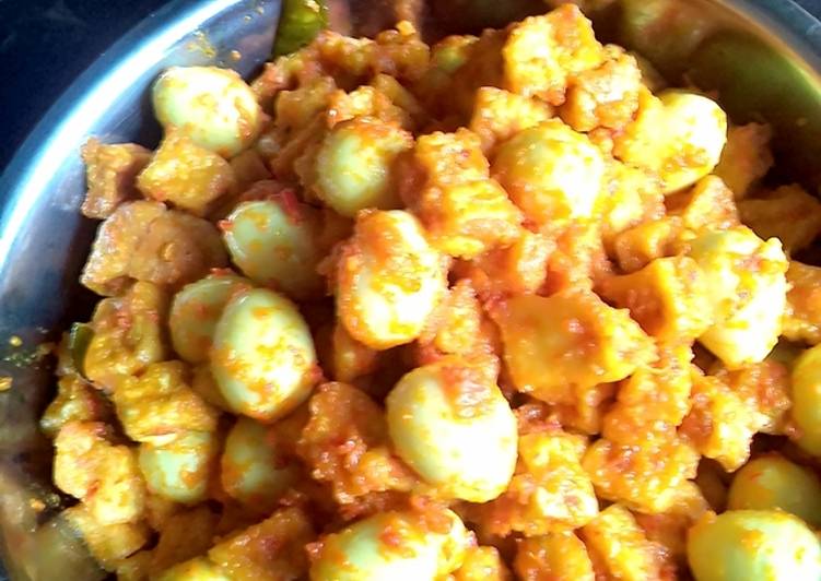 Balado telur puyuh with tahu