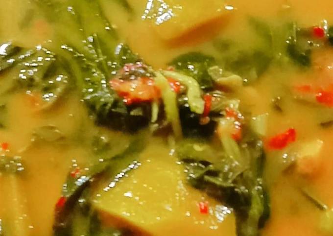 Resep: Gulai labu kuning daun ubi Irit Untuk Jualan