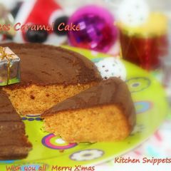 A picture of Eggless Caramel cake.