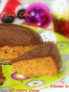 A picture of Eggless Caramel cake.