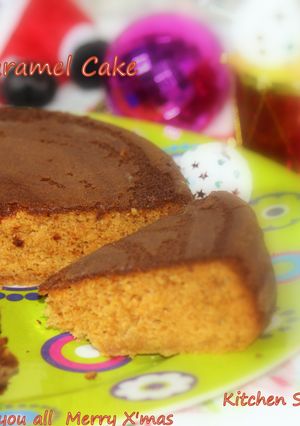 A picture of Eggless Caramel cake.