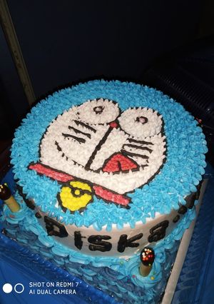 Foto resep Kue ulang tahun doraemon