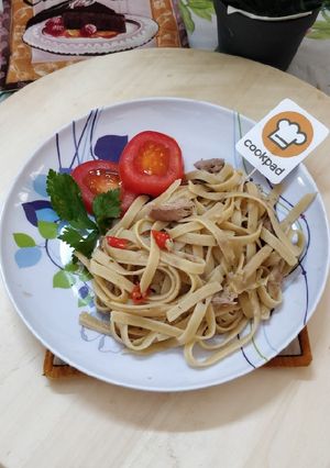 Foto resep Fettuccine tuna aglio olio 🐟 edisi ultah Cookpad ke 9