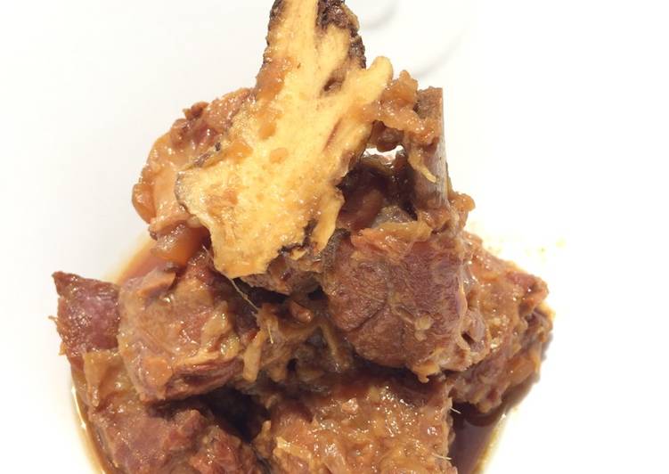 Recipe of Super Quick Homemade Stew Pork Soft Bone In Soy Bean And Dang Gui
