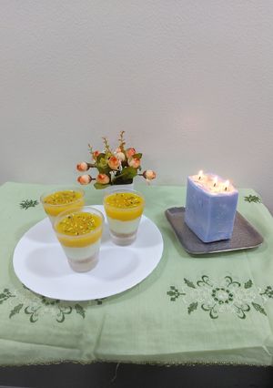 A picture of Orange creamy pudding custard.