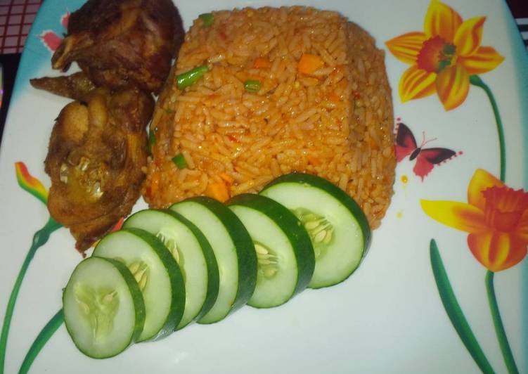 How to Make Ultimate Jollof rice and Turkey with cucumber