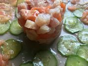 Una foto de timbal de bacalao