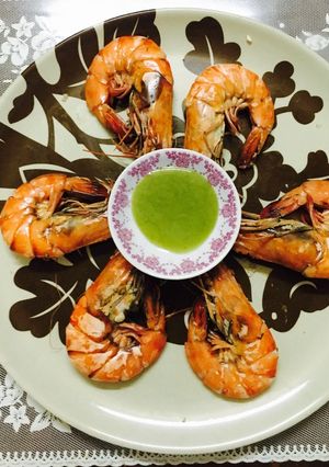 Hình của món Tôm Hấp Bia.