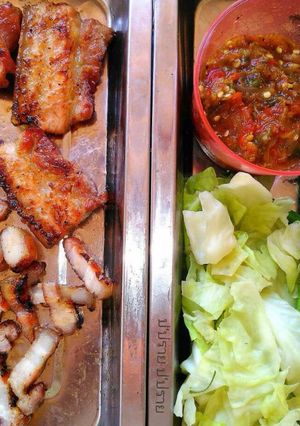 รูปของ น้ำพริกปลาร้า หมูสามชั้นย่าง