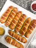 Pretzels con salchicha