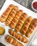 Pretzels con salchicha