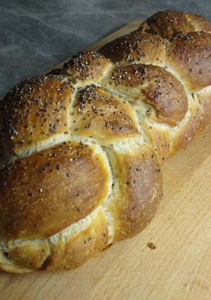 A picture of Vegan Sourdough Challah.