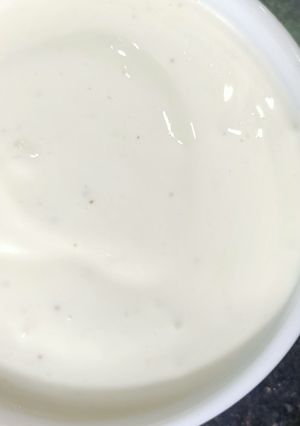 A picture of Homemade eggless mayonnaise in mixer.