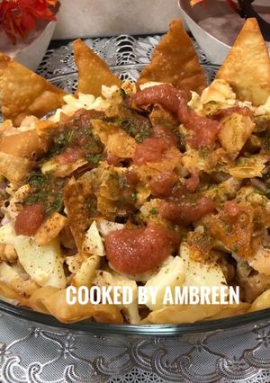 A picture of Dahi Phulki with Papri Chana Chaat Recipe.