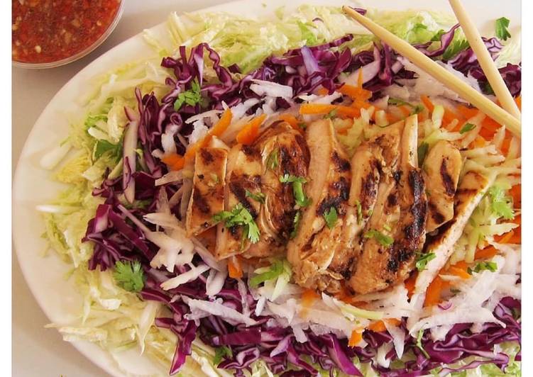 Recipe of Any-night-of-the-week THAI CHICKEN &amp; CABBAGE SALAD