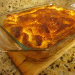 A picture of Chicken, leek and Chorizo pie.