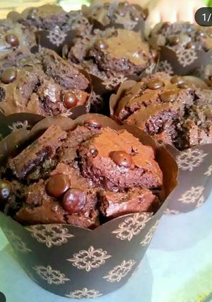 Foto resep Chocolate custard muffin