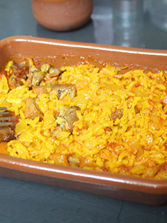 Una foto de Arroz con jamón asado