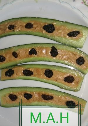 A picture of Ants on a log 😜.