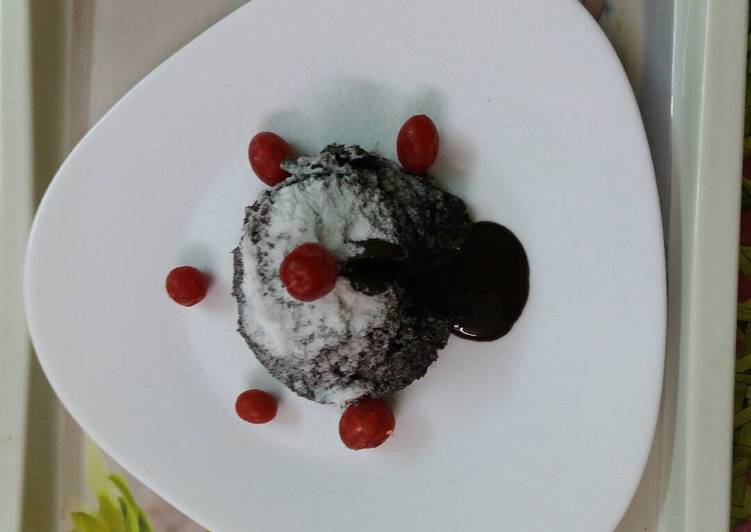 Recipe: Perfect Microwave eggless molten lava cake