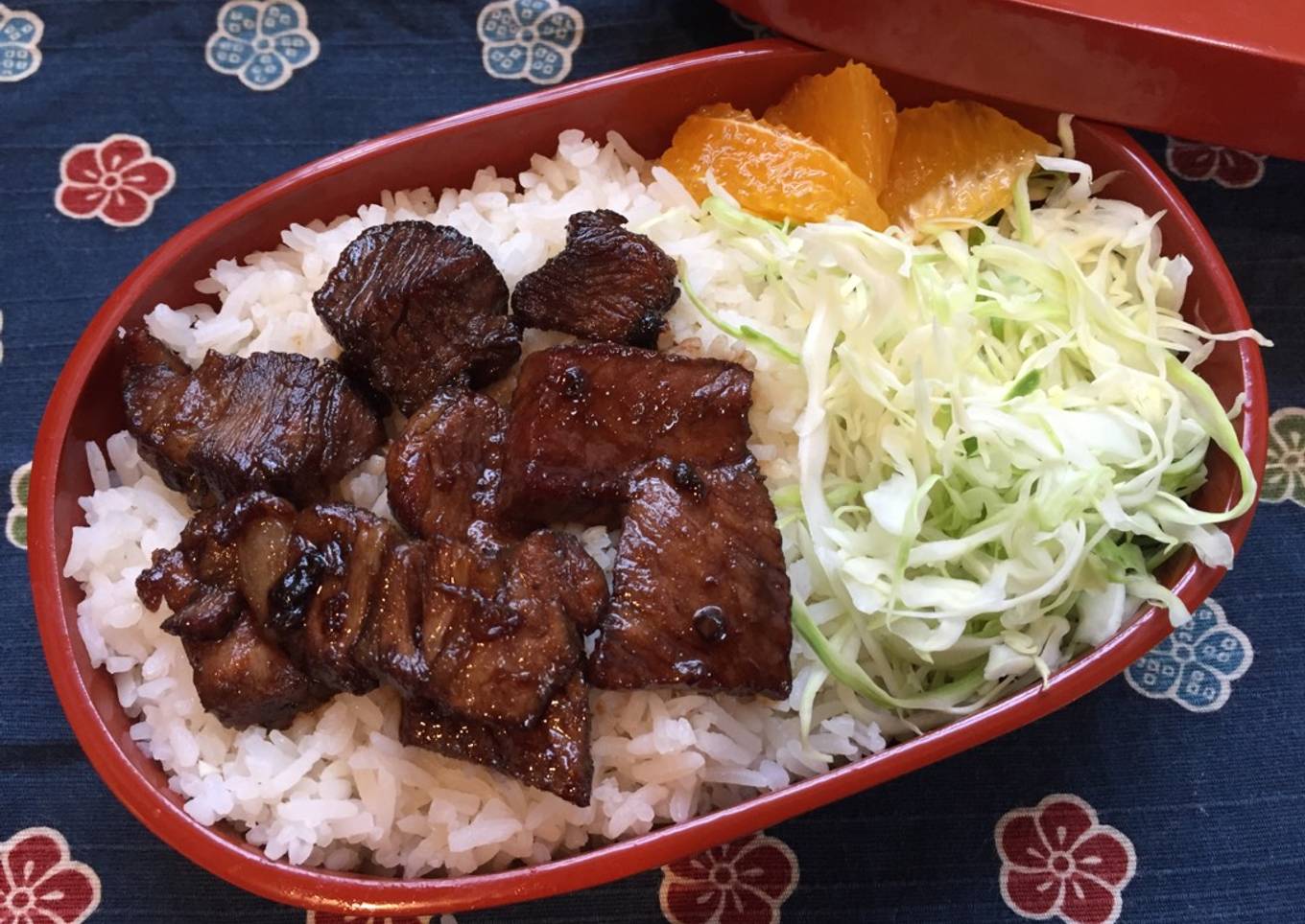 Beef Steak Bento Box ステーキ弁当, Gluten Free possible