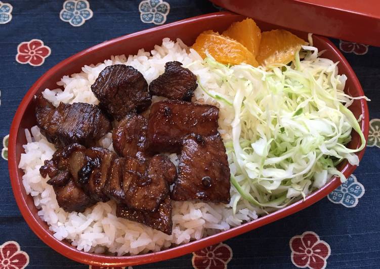 Recipe of Favorite Beef Steak Bento Box ステーキ弁当, Gluten Free
possible