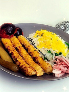 عکسی از دستور کوبیده مرغ با کبابزن دستی🍢