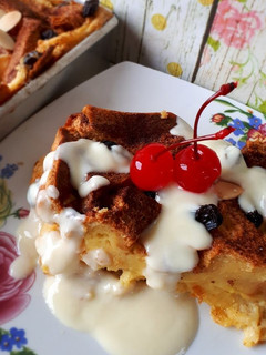 Foto resep Bread Pudding Vla Custard