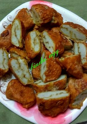 A picture of Arbi ke masala stuff pakode.
