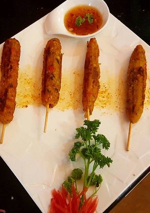 A picture of Corn seekh kebabs.