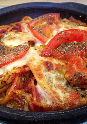Una foto de Pasta al horno con queso