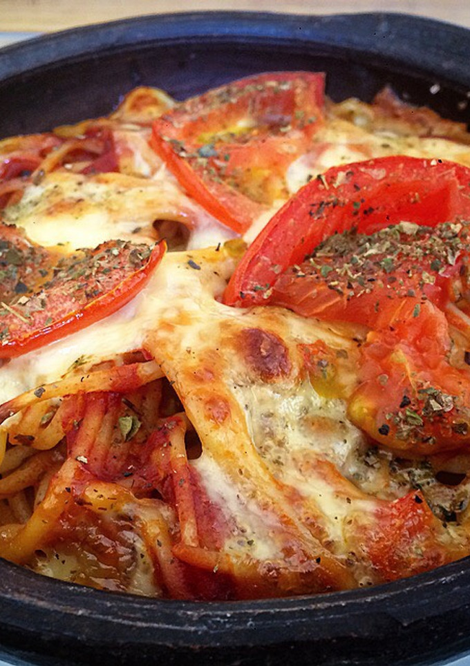 Una foto de Pasta al horno con queso