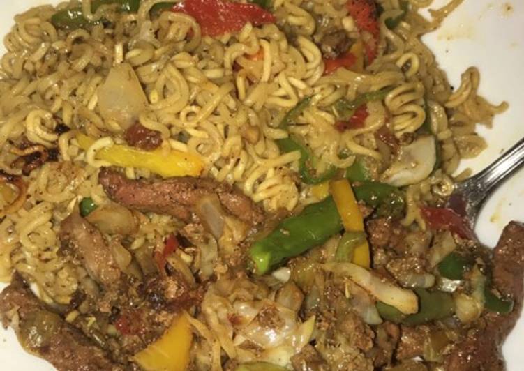 Easiest Way to Make Delicious Indomie with shawarma meat ...
