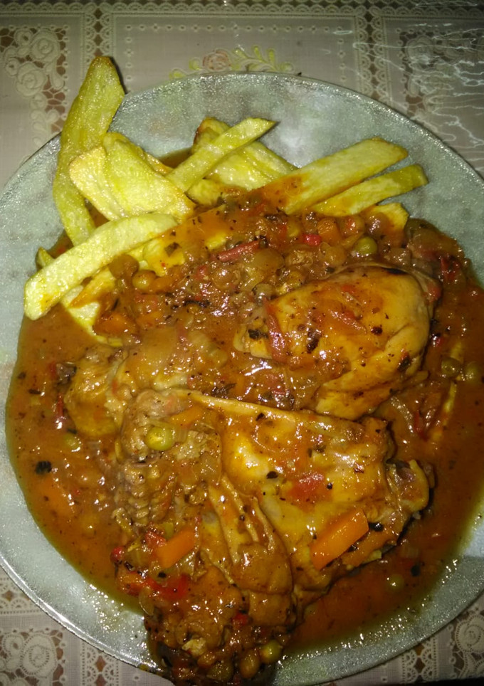 Una foto de Pollo al disco con cerveza negra🍺🍗🍽️