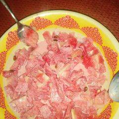 A picture of Watermelon and milk.